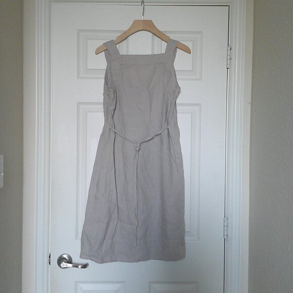 Women's Malvin Hamburg Germany I Love Linen Beige Dress Sleeveless - Size 6 - Picture 2 of 9